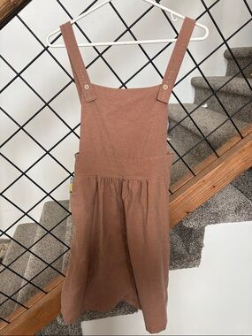 bohme Brown Pinafore Midi Dress